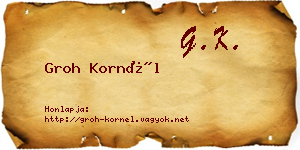 Groh Kornél névjegykártya